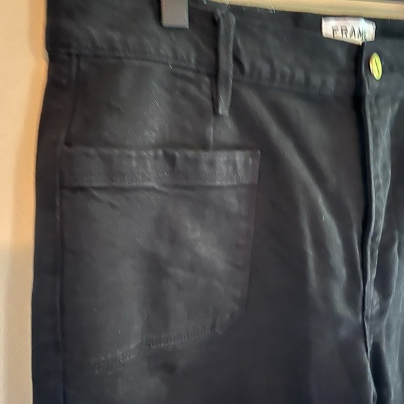 FRAME Le Bardot Straight High Rise Jeans in Film Noir Black Women’s size 31 - Picture 2 of 9